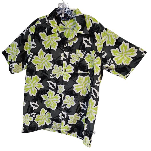 Decibel Men's Hawaiian Floral Button Down Short Sleeve Shirt Size Large Tropical - Picture 1 of 10